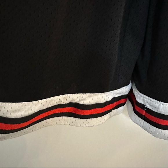 Bleecker Mercer Basketball Sz L Black w/Graphic Print Drawstring Shorts - Picture 5 of 13